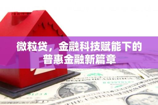 离石微粒贷，金融科技赋能下的普惠金融新篇章
