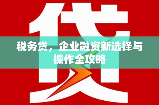 离石税务贷，企业融资新选择与操作全攻略