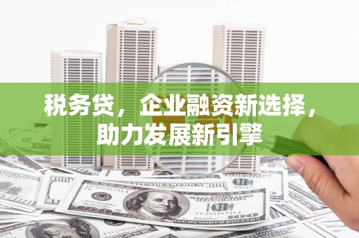 离石税务贷，企业融资新选择，助力发展新引擎