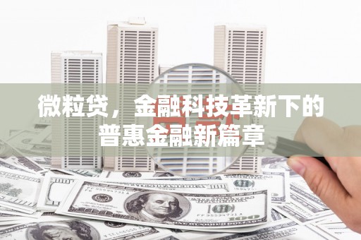 离石微粒贷，金融科技革新下的普惠金融新篇章