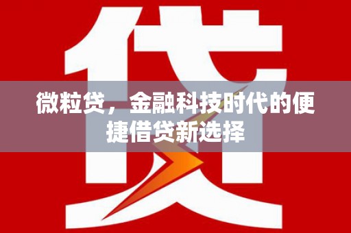 离石微粒贷，金融科技时代的便捷借贷新选择
