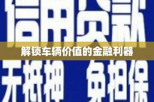 离石解锁车辆价值的金融利器